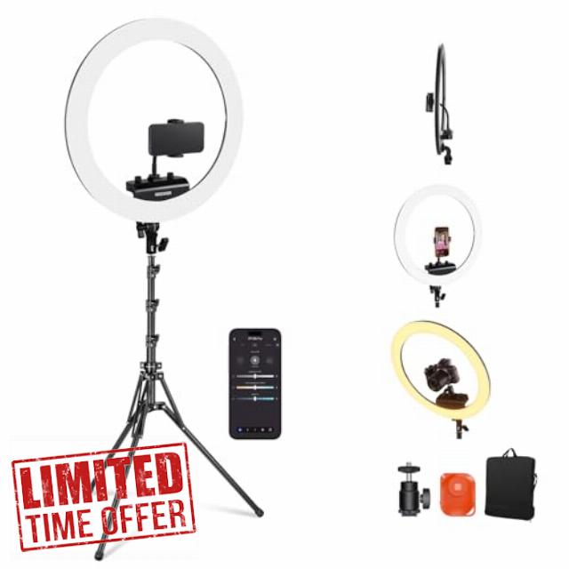 NEEWER Professional Ring Light with Stand and Phone Holder