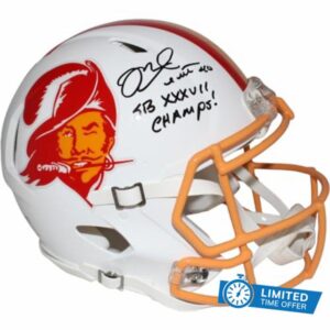 Mike Alstott Signed Buccaneers Authentic TB Helmet Insc. Beckett