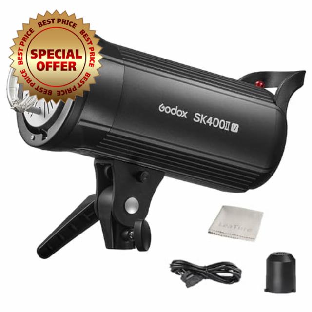 Godox SK400II-V 400Ws Photo Studio Strobe Flash Monolight Light 2.4G Wireless X System with 10W LED Modeling Lamp & Bowens Mount for Studio