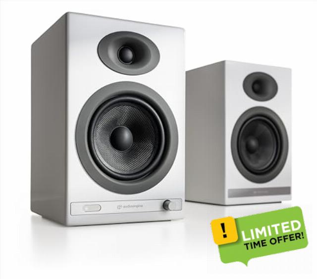 Audioengine HD5 150W Wireless Bluetooth Home Stereo Speakers - Home Theater or Bookshelf Speakers with aptX-HD for Gamers