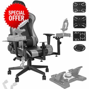 Anman Multifunctional Flight Simulator Cockpit Joystick/Hotas Chair Mount with Chair Fit for Thrustmaster A10C Hotas Warthog Logitech X56 X52 Adjustable Racing Steering Wheel Mount