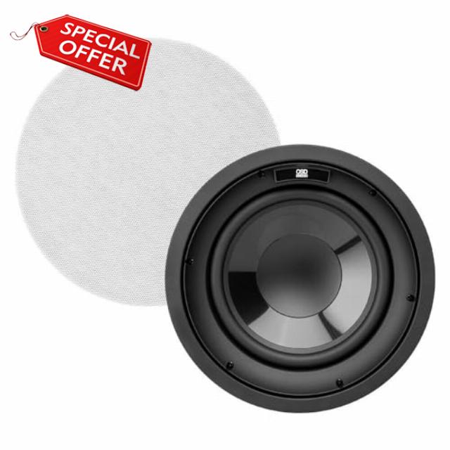 OSD Black 10" in Ceiling Subwoofer w/Long Excursion Graphite Woofer