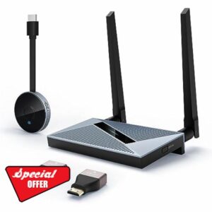 Wireless HDMI Transmitter and Receiver with Wireless HDMI Converter Dongle Adapter