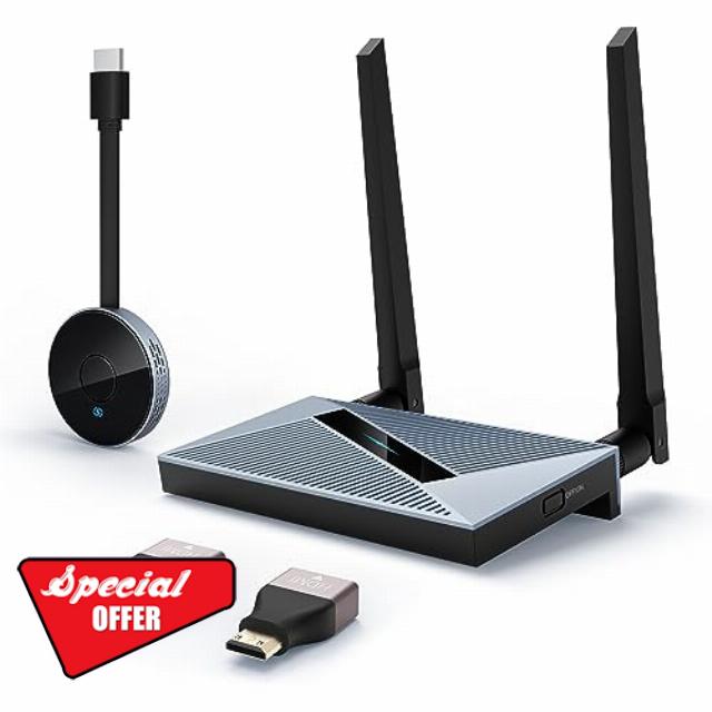 Wireless HDMI Transmitter and Receiver with Wireless HDMI Converter Dongle Adapter