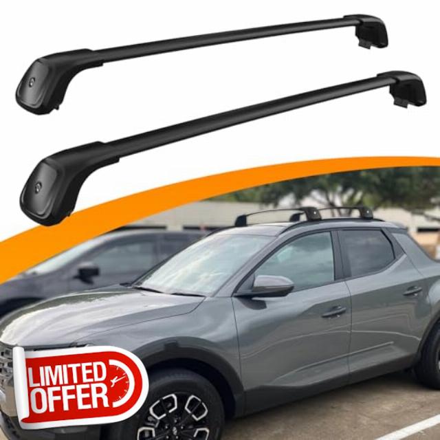 Snailfly Upgraded Roof Rack Cross Bars Fit for 2021-2024 Hyundai Santa Cruz SE SEL Premium Night Limited Cargo Carrier Lockable Crossbars Accessories (NOT for Naked Roof)