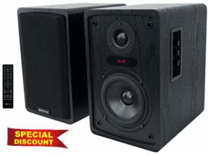 Rockville ELITE-5B V2 5.25 inch Powered Bookshelf Speakers Bluetooth Mic/Optical in