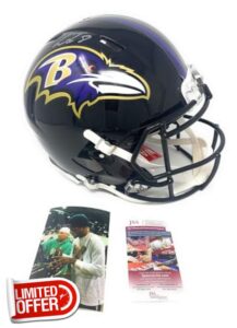 Lamar Jackson Baltimore Ravens Signed Autograph Speed Authentic On Field Speed Full Size Helmet JSA Certified