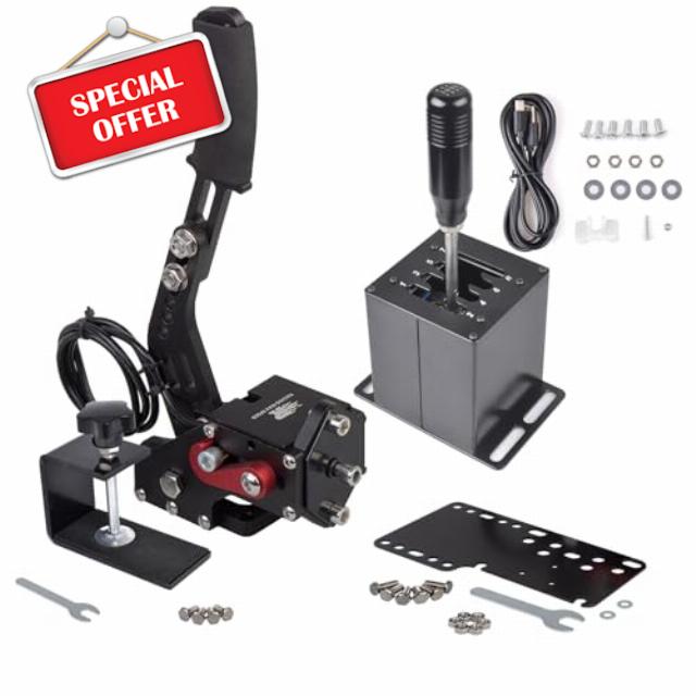 CNRAQR PC USB Handbrake and Racing Game Simulator Shifter 7+R H Gear for Logitech G29 G27 G25 G920 with Thrustmaster T300RS/GT