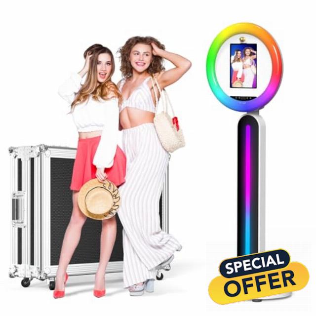 iPad Photo Booth Stand Machine with Light Ring Selfie Station Tripod Stand Photo Booth iPad