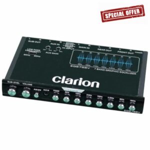 CLARION EQS755V 7-Band Car Audio 1/2-DIN Size Car Graphic Equalizer/Crossover with Front 3.5mm Auxiliary Input