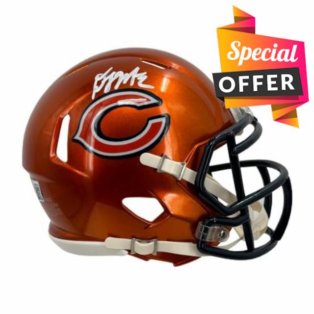DJ Moore Autographed Chicago Flash Mini Football Helmet - BAS