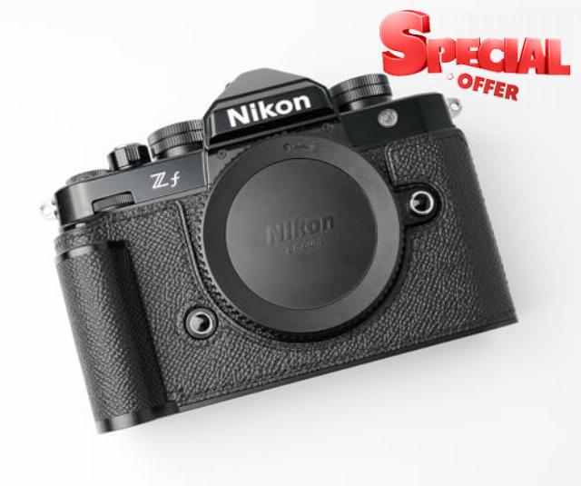 Camera Specialized Genuine Leather Half Case for Nikon Zf 【Handcrafted by Iborrys】 Top Layer Cowhide Body+Metal Base Plate+Hand Shank 3-in-1 Design (Black)
