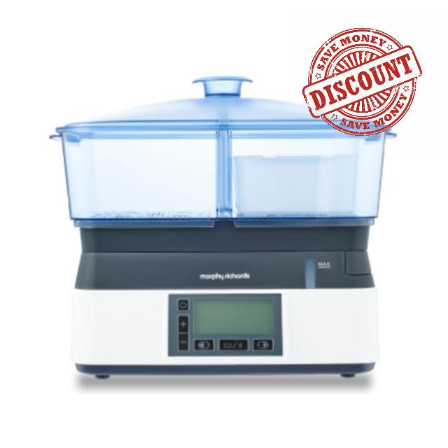 Morphy Richards 48775 Intellisteam Compact Food Steamer 6L Digital Display White Electric Food Steamer