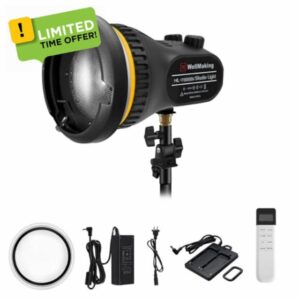 Wellmaking HL-700Bi 70W LED Video Light Fresnel COB Bi Color 2800K-6500K CCT Mode/CRI97+/6 Scenes/AC/DC Power Supply Bowens Mount Portable Continuous Output Lighting