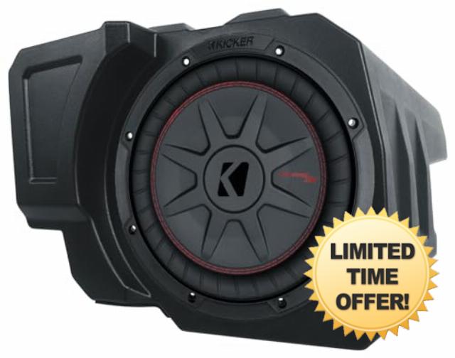 Audiosavings Bundle: Kicker 48CWRT102 CompRT 800w Shallow 10" Subwoofer DVC 2-ohm Car Sub COMPRT10 Bundle with SSV RZ5-BS10U 4-Seat Rear 10" Sub Box for Polaris RZR Pro XP/Pro R/Turbo R 4 (Items 2)