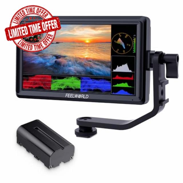 FEELWORLD FW568 V3 6 inch DSLR Camera Field Monitor with F550 Battery 2200mAh