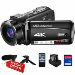 4K Video Camera Camcorder 10X Optical Zoom 120X Intelligent Zoom