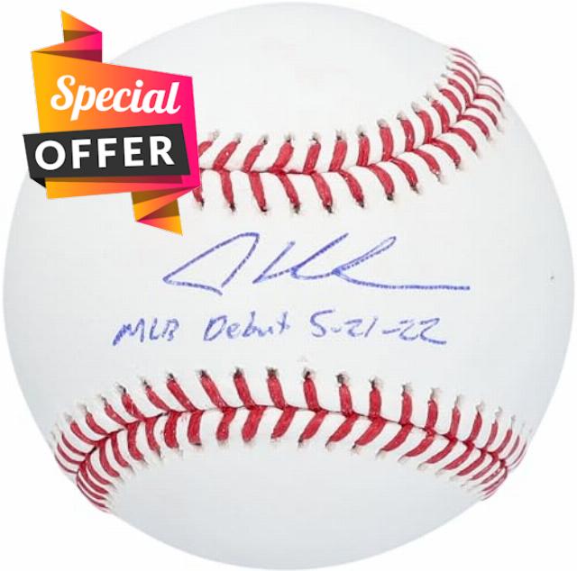 Adley Rutschman Baltimore Orioles Autographed Baseball with "MLB Debut 5-21-22" Inscription - Autographed Baseballs