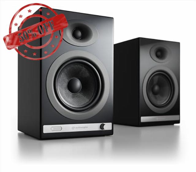 Audioengine HD5 Wireless Speakers with Bluetooth - 150W Powered Bookshelf Speakers with aptX-HD