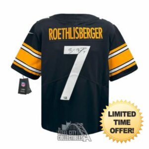 Ben Roethlisberger Autographed Pittsburgh Nike Black Football Jersey - Fanatics - Autographed NFL Jerseys