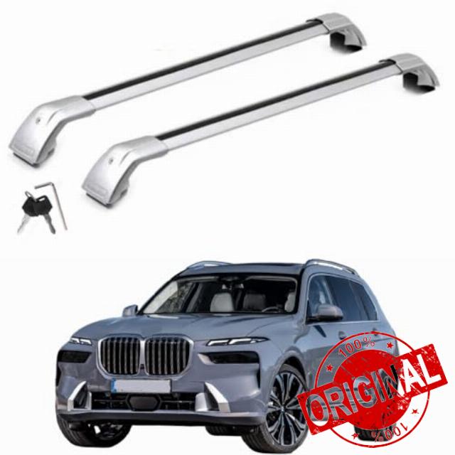 2PCS Cross Bar Roof Rail Rack Lockable Fits for BMW X7 G07 2019-2023 Cargo Luggage Carrier Crossbar Aluminum （Silver）