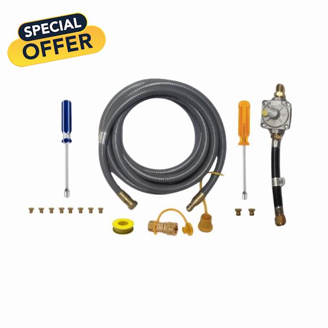 Natural Gas Conversion Kit from LP to NG Fit for Weber Summit 670 - Summit 660 - Summit 650 - Includes Predrilled Orifices - Detailed Instructions 10' NG Hose - Natural Gas Regulator - Easy Install