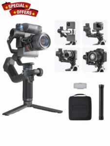 FeiyuTech [Official] SCORP MINI-2 KIT(Portable Bag+11''Carbon Fiber Pole+Fill Light) All in One 3-Axis Camera Stabilizer
