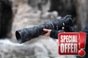 ROLANPRO Waterproof Lens Camouflage Coat for Canon RF 200-800mm F6.3-9 is USM Rain Cover Lens Protective Sleeve Guns Case Clothing-#18 Dark Black Waterproof