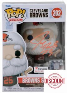 Joe Thomas Signed Cleveland Browns 'Santa' Funko Pop Doll #202 - Autographed NFL Figurines