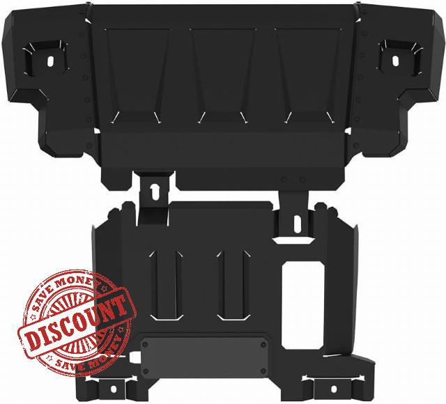 Broaddict Front & Engine Skid Plate Kit Fit for Ford Bronco 4dr 2dr 2.3L 2.7L 2021-2024 Aluminum Bumper Guard