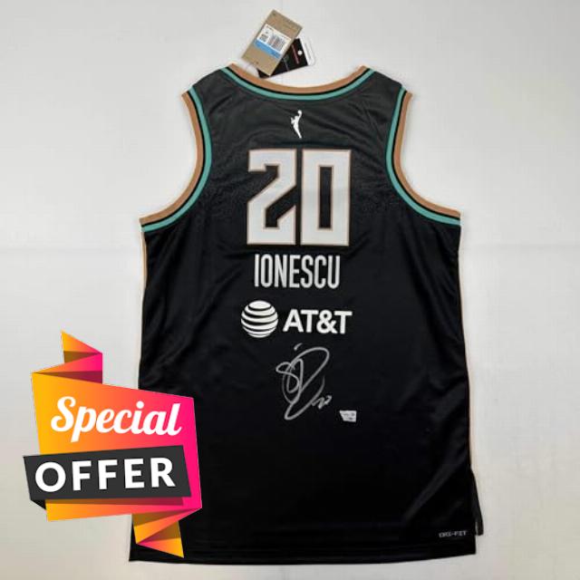 Autographed/Signed Sabrina Ionescu New York Liberty Black Swingman Basketball Jersey Fanatics COA