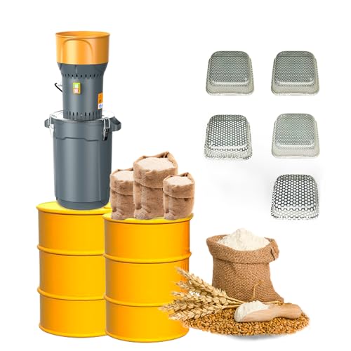 1300W Feed Mill Dry Cereals Grinder Detachable 13.2 Gal Bucket & Hopper