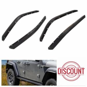 Kiwi Master Fender Flares Extensions Compatible with 2018-2024 Jeep Wrangler JL Accessories Heavy Duty Front & Rear Mud Flaps Splash Guards (ONLY FITS High Fender)