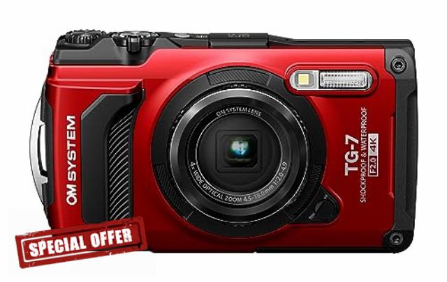 OM SYSTEM Tough TG-7 Red Underwater Camera