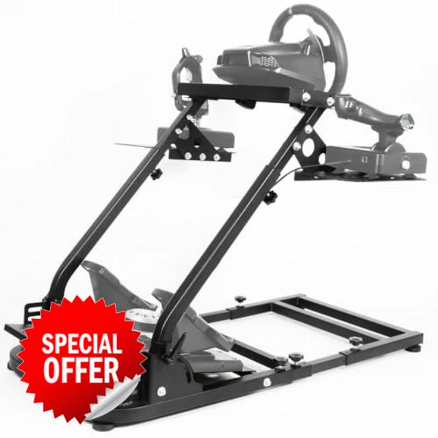 Minneer Foldable Racing Flight Simulator Cockpit with Seat Slot Upgrade Panels Fit for Logitech/Thrustmaster/Fanatec X56/X52/G29/G920/T300 Height Adjustable (Handbrake/Pedals/Wheels/Seat Not Included)