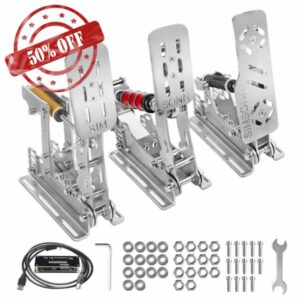 SIMSONN NEW PRO Pedals Sim Racing Pedals PC Racing Simulator Pressure Sensor Load Cell HE Hydraulic Pedal for Pc Cockpit Pedal (SPRO-P3)