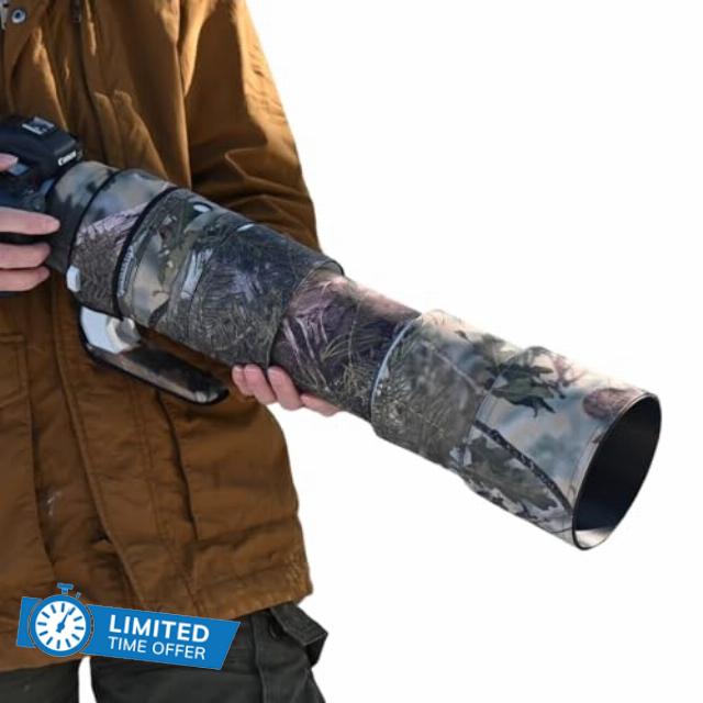 ROLANPRO Waterproof Lens Cover for Canon RF 200-800mm F6.3-9 is USM Camouflage Rain Cover-#34 Green Jungle Camo Waterproof