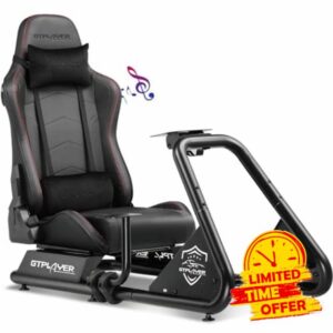 GTPLAYER Racing Simulator Cockpit with Seat and Bluetooth Speakers