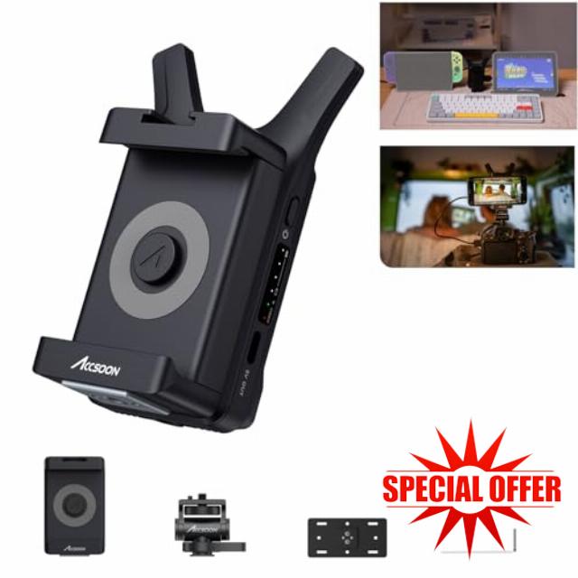 ACCSOON CineView Nano Wireless Video Transmitter 1080p 60fps ≤0.06s Latency 500ft Range up to 4 Devices Monitoring