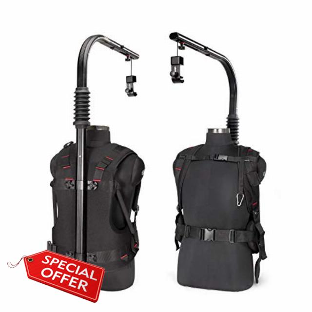 FLYCAM Flowline Professional Series for Camera & Gimbals. Ergonomic Body Support with Payload up to 5-12kg / 11-26lb. Comfortable & Breathable Vest. Fits Variety of Body Sizes (FLCM-FLN-500N)
