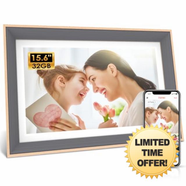 FRAMEO Digital Picture Frame- 15.6inch Digital Photo Frame with 1920 * 1080 IPS Touch Screen FHD Disply