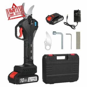 Electric Pru Shears Cordless Electric Pru Battery Powered Tree Branch Pruner with Brushless Motor 21V Lithium Battery 30mm-40mm Inch Cutting Diameter LCD Display Screen