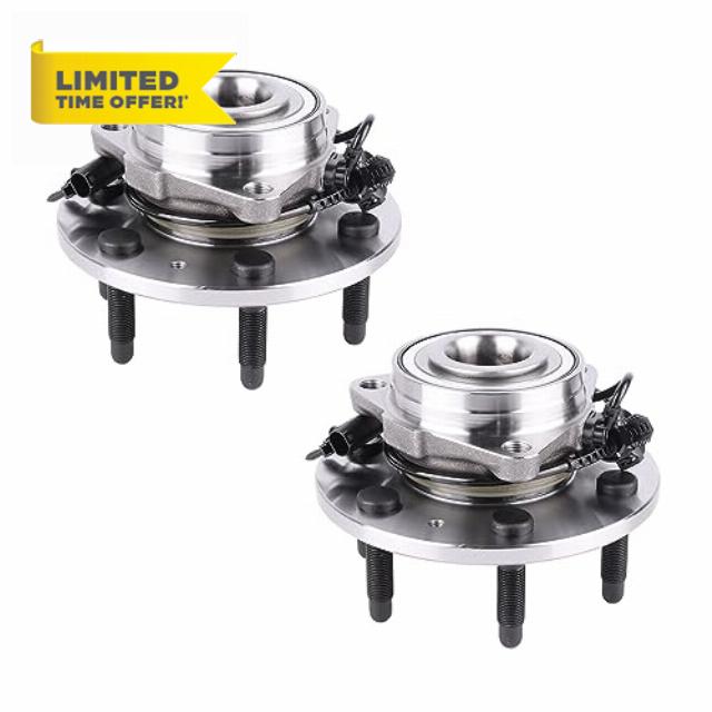 AinithAuto 4WD Front Wheel Hub Bearing Assembly Set W/ABS 515096 for Chevy Sierra 1500