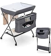 Maxmass Folding Baby Highchair, Convertible Infant Feeding Chair with Double Removable Tray, Stor...