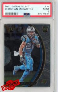 Graded 2017 Panini Select Christian McCaffrey #74 Rookie RC Football Card PSA 9 Mint