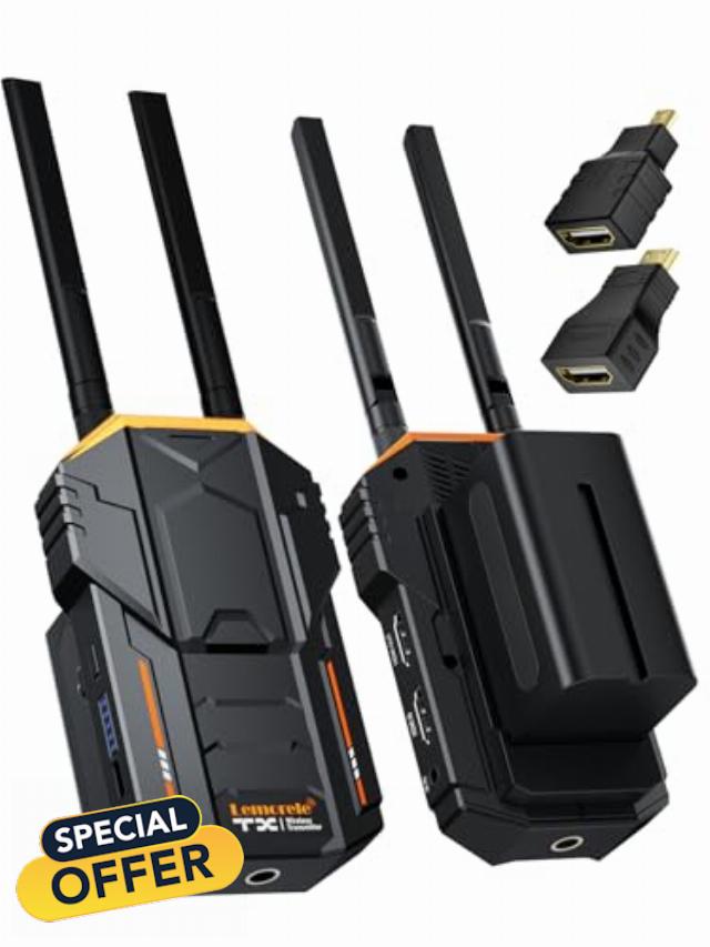 Lemorele Wireless Video Transmission System with 2 * 4400 mAh Batteries
