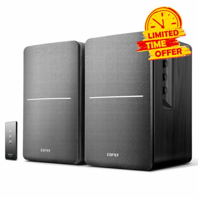 Edifier R1280T Powered Bookshelf Speakers - 2.0 Active Near Field Monitors - Studio Monitor Speaker - Black - 42 Watts RMS
