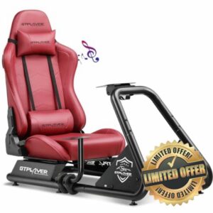 GTPLAYER Racing Simulator Cockpit with Seat and Bluetooth Speakers