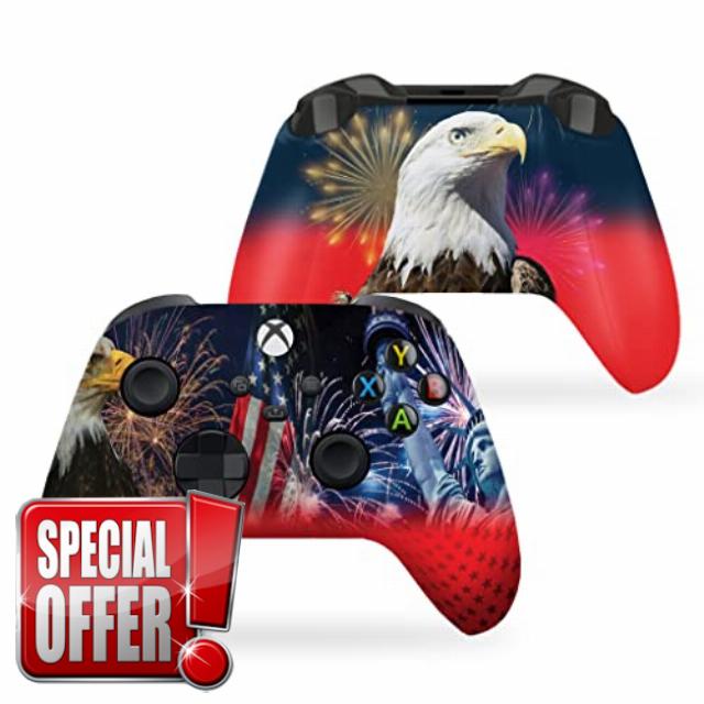 DreamController 4Th July Custom X-box Controller Wireless compatible with X-box One/X-box Series X/S Proudly Customized in USA with Permanent HYDRO-DIP Printing(NOT JUST A SKIN) (MODDED)