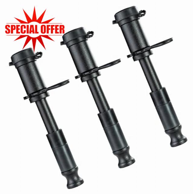 3 Pack - Bulletproof Stainless Steel Trailer Hitch Locking Pin Black Ops Edition with Weather Resistant Rubber Cap / 5/8" Diameter/Universal Fit…